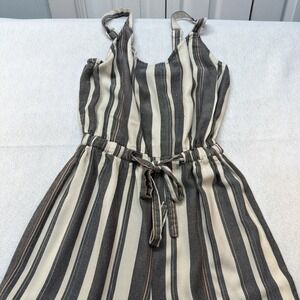 J Glee Wide Leg‎ Gray And White Full Length Romper Boho Hippie Y2K Size Petite L